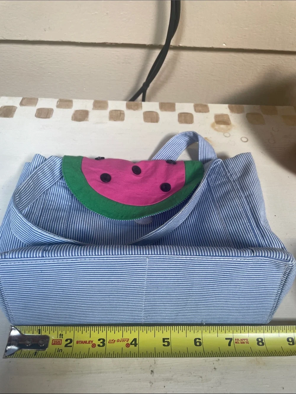 Florence Eiseman Striped Bag with Watermelon Flap
